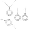 Amada Silber Set: Bracelet + Earrings + Necklace SET-7075