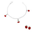 Apple Silber Set: Armband + Ohrringe SET-7149