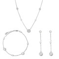 Milena Silber Set: Halskette + Armband + Ohrringe SET-7379