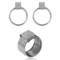 Eleanor Silber Set: Earrings + Ring SET-7417