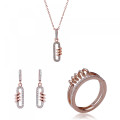 Gigi Silber Set: Necklace + Earrings + Ring SET-7438