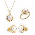 Aliva Silber Set: Necklace + Earrings + Ring SET-7469/G