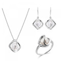 Aina Silber Set: Necklace + Earrings + Ring SET-7471/52