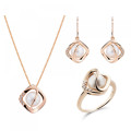 Aina Silber Set: Necklace + Earrings + Ring SET-7471/RG