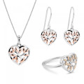 Afia Silber Set: Necklace + Earrings + Ring SET-7474