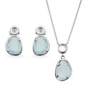 Rivera Silber Set: Necklace + Earrings SET-7480/BC