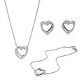 Ariana Silber Set: Bracelet + Earrings + Necklace SET-7482