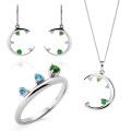 Eline Silber Set: Necklace + Earrings + Ring SET-7497