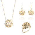 Flavie Silber Set: Necklace + Earrings + Ring SET-7502/G