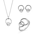 Antoine Silber Set: Necklace + Earrings + Ring SET-7503