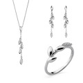 Loana Silber Set: Necklace + Earrings + Ring SET-7505