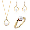 Baptiste Silber Set: Necklace + Earrings + Ring SET-7507/G