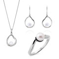 Baptiste Silber Set: Necklace + Earrings + Ring SET-7507