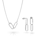 Rose Silber Set: Necklace + Earrings SET-7561