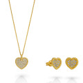 Elite Silber Set: Necklace + Earrings SET-7566/G