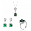 Enora Silber Set: Necklace + Earrings + Ring SET-7426/EM