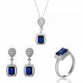 Enora Silber Set: Necklace + Earrings + Ring SET-7426/SA
