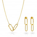 Rose Silber Set: Necklace + Earrings SET-7561/G
