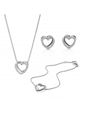 Ariana Silber Set: Bracelet + Earrings + Necklace SET-7482