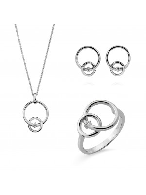 Antoine Silber Set: Necklace + Earrings + Ring SET-7503