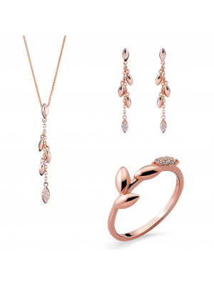 Loana Silber Set: Necklace + Earrings + Ring SET-7505/RG
