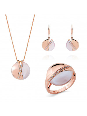 Moragene Silber Set: Necklace + Earrings + Ring SET-7506/RG