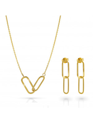 Rose Silber Set: Necklace + Earrings SET-7561/G