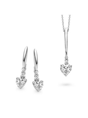 Silber Set: Halskette-Anhanger + Ohrringe SET-5136