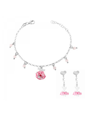 Cute Silber Set: Armband + Ohrringe SET-7133