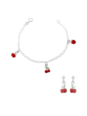 Apple Silber Set: Armband + Ohrringe SET-7149/1