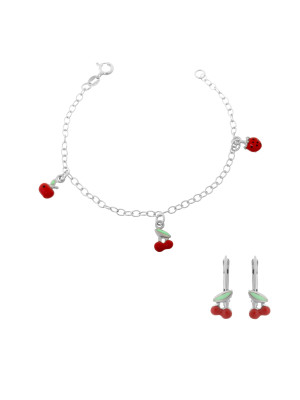 Apple Silber Set: Armband + Ohrringe SET-7149/2