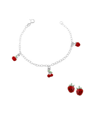 Apple Silber Set: Armband + Ohrringe SET-7149