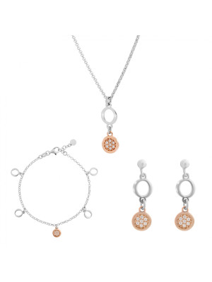 Maite Silber Set: Halskette + Armband + Ohrringe SET-7376