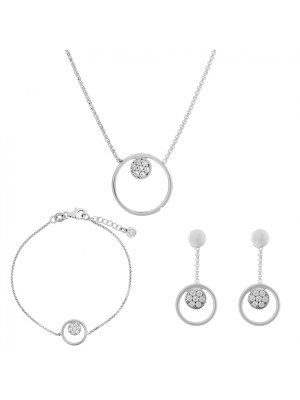 Alessia Silber Set: Halskette + Armband + Ohrringe SET-7382