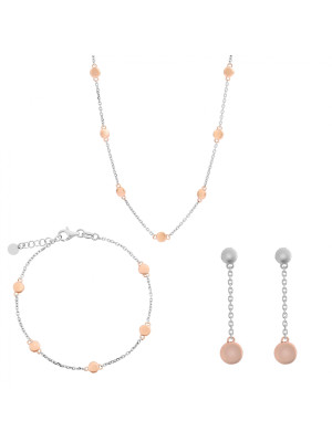 Aurelie Silber Set: Halskette + Armband + Ohrringe SET-7385