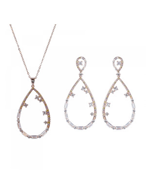 Islia Silber Set: Necklace + Earrings SET-7423/RG