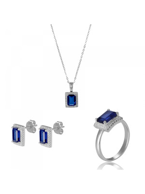 Enora Silber Set: Necklace + Earrings + Ring SET-7425/SA