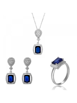 Enora Silber Set: Necklace + Earrings + Ring SET-7426/SA