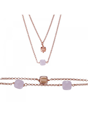 Joelle Silber Set: Bracelet + Necklace SET-7432