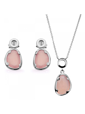 Rivera Silber Set: Necklace + Earrings SET-7480/PC