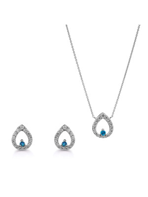 Kiana Silber Set: Necklace + Earrings SET-7487