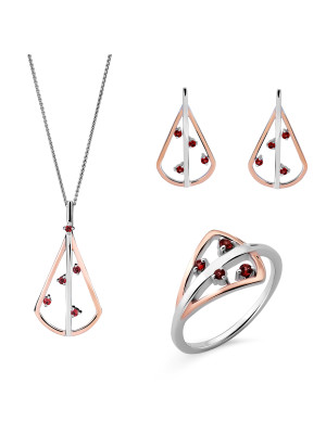 Sacha Silber Set: Necklace + Earrings + Ring SET-7496