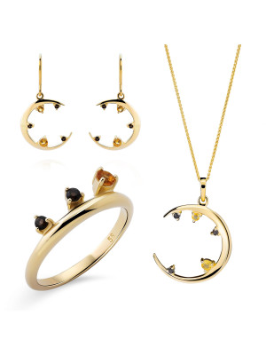 Eline Silber Set: Necklace + Earrings + Ring SET-7497/G