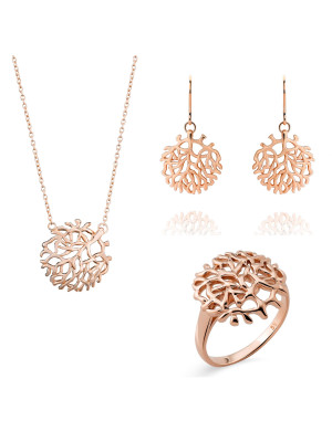 Flavie Silber Set: Necklace + Earrings + Ring SET-7502/RG