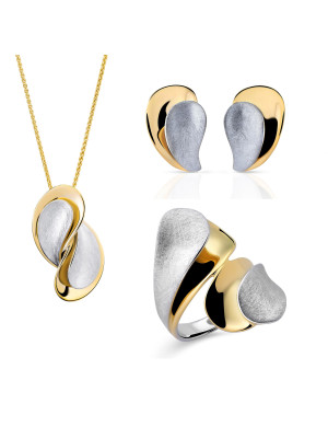 Ameliana Silber Set: Necklace + Earrings + Ring SET-7508