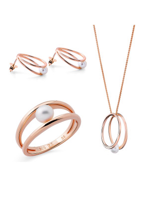 Heloise Silber Set: Necklace + Earrings + Ring SET-7509