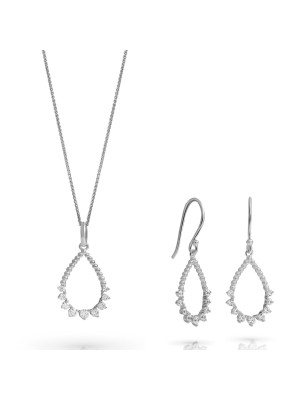 Petal Silber Set: Necklace + Earrings SET-7564