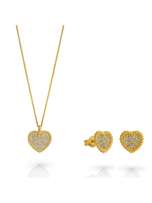 Elite Silber Set: Necklace + Earrings SET-7566/G