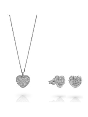 Elite Silber Set: Necklace + Earrings SET-7566