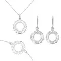Amada Silber Set: Bracelet + Earrings + Necklace SET-7075